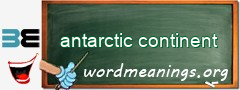 WordMeaning blackboard for antarctic continent